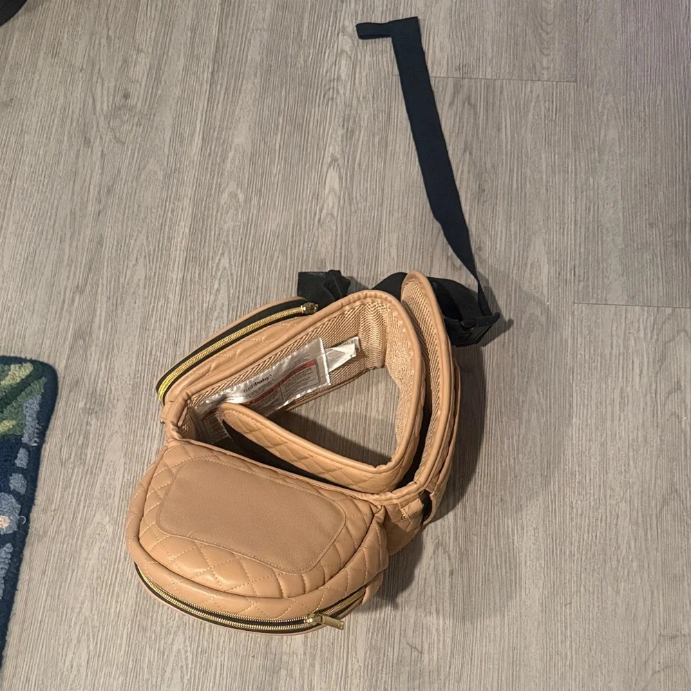Quilted Tan Kids Tushbaby Accessory carry Bag